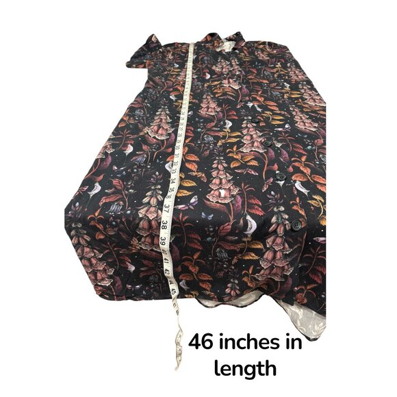 Disturbia Dark Floral Gothic Midi Dress Foxglove Witchy Cottagecore US 12 - Picture 9 of 10